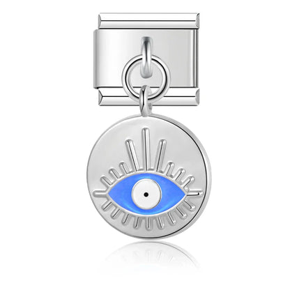 Evil Eye & Hamsa Palm Pendant Italian Charms – Gold & Silver 9mm Bracelet Links