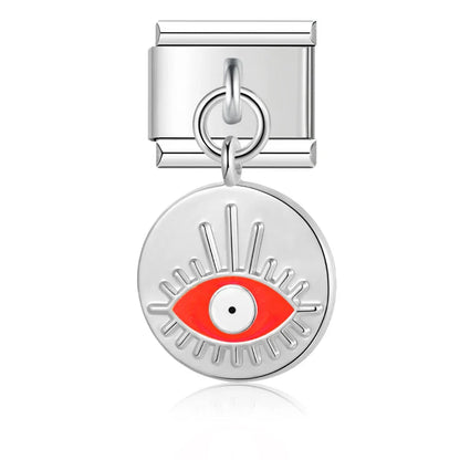 Evil Eye & Hamsa Palm Pendant Italian Charms – Gold & Silver 9mm Bracelet Links
