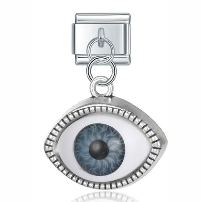 Evil Eye & Hamsa Palm Pendant Italian Charms – Gold & Silver 9mm Bracelet Links