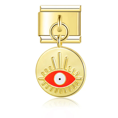 Evil Eye & Hamsa Palm Pendant Italian Charms – Gold & Silver 9mm Bracelet Links