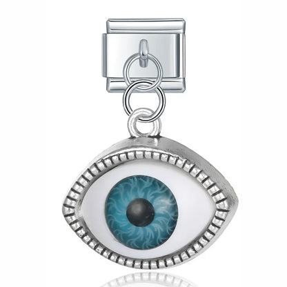 Evil Eye & Hamsa Palm Pendant Italian Charms – Gold & Silver 9mm Bracelet Links
