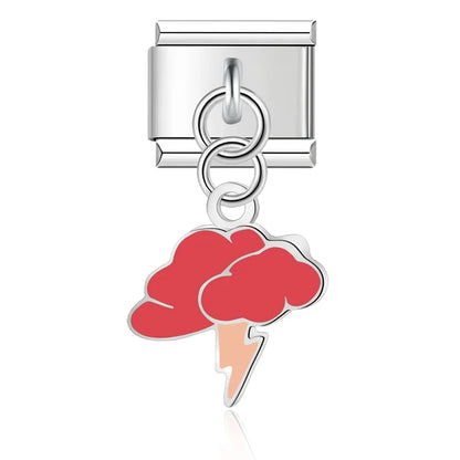 Enamel Aeroplane & Travel Dangle Charm for Charm Bracelets
