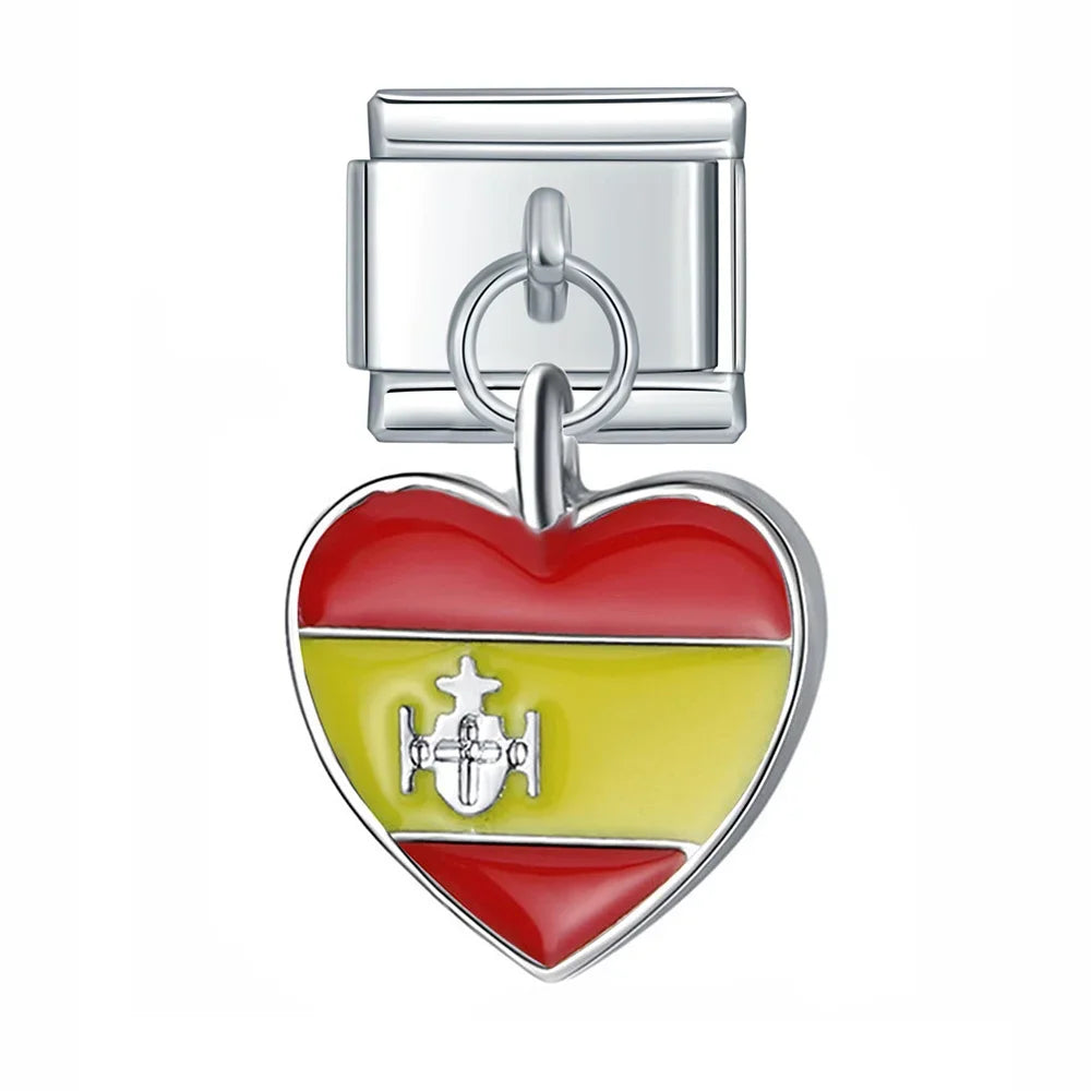 world national flags pendant charms