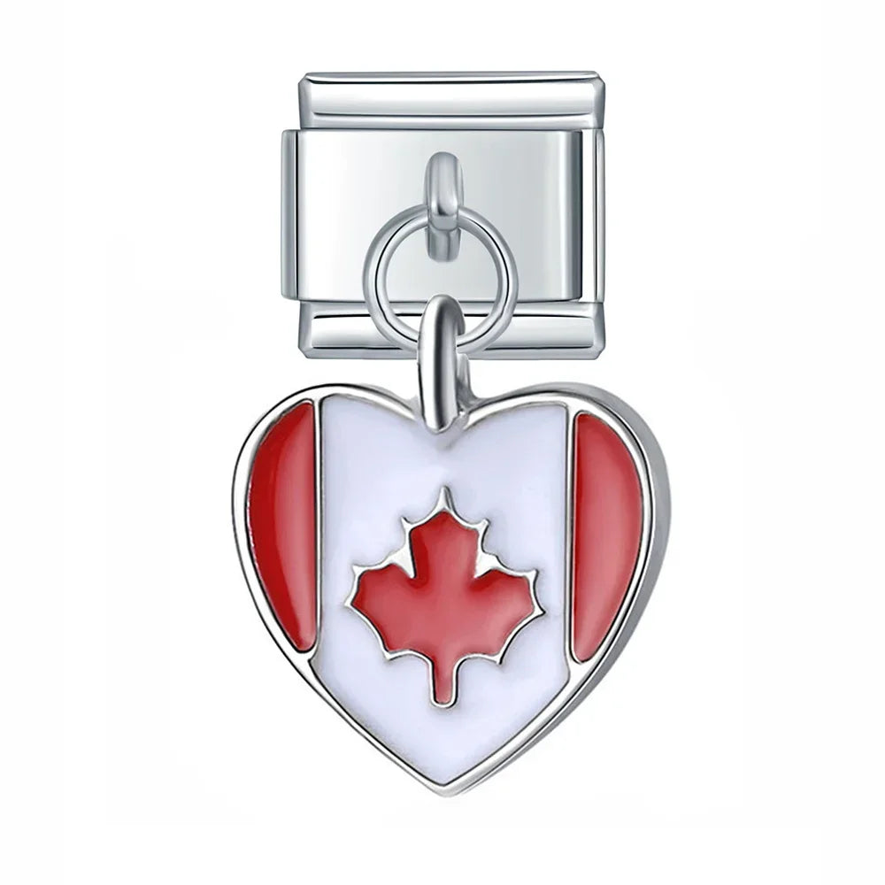 world national flags pendant charms