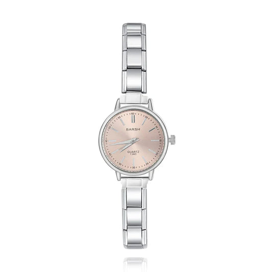 Elegant Round Watch blue/pink/black/white