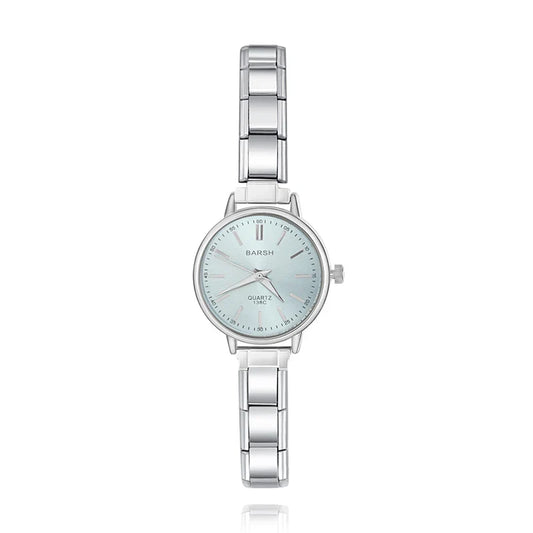 Elegant Round Watch blue/pink/black/white
