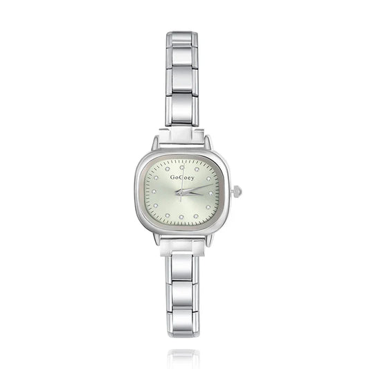 Square Crystal Dot Italian Charm Watch