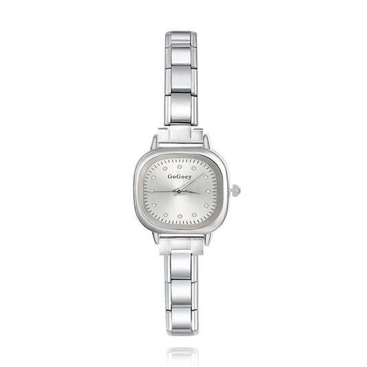 Square Crystal Dot Italian Charm Watch
