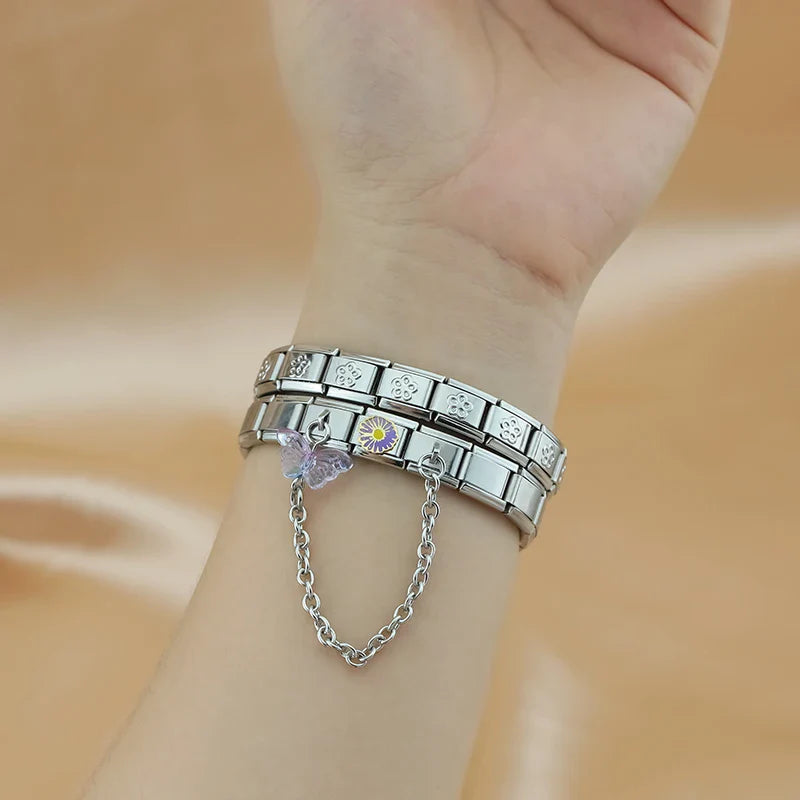 Gradient Butterfly Chain Italian Charms DJ1313