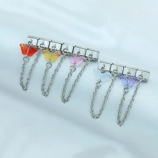 Gradient Butterfly Chain Italian Charms DJ1313