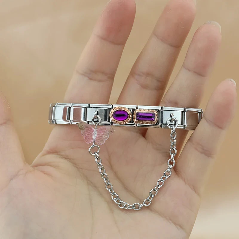 Gradient Butterfly Chain Italian Charms DJ1313