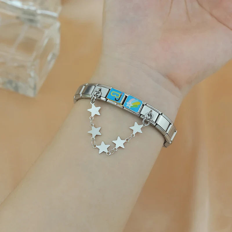 Stainless Steel Heart Star Chain DJ1303