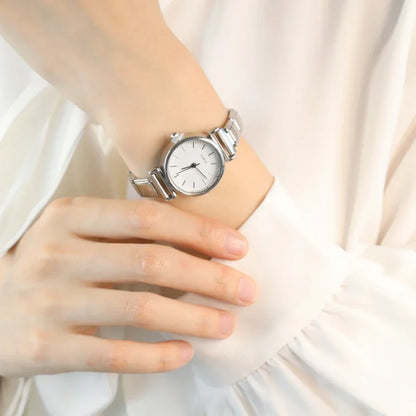Square Dial Italian Charm Watch — Classic White & Black Customisable 9mm Watch Bracelet