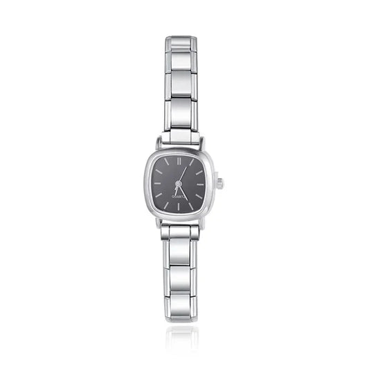 Square White Black Watch