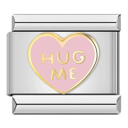 Friendship Heart Italian Charms — Miss You, Hug Me, BF4L, Rich Guys & Best Friend