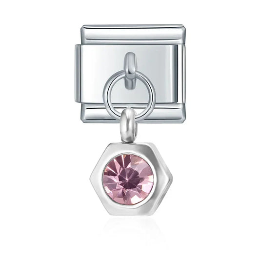 Hexagon Birthstone Dangle Charms