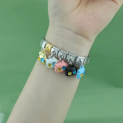 The Colourful Glaze Fluffy Cat Dangle Charm