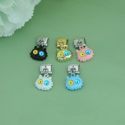The Colourful Glaze Fluffy Cat Dangle Charm