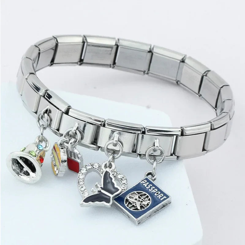 Bell Blue Turtle Beads silver charms