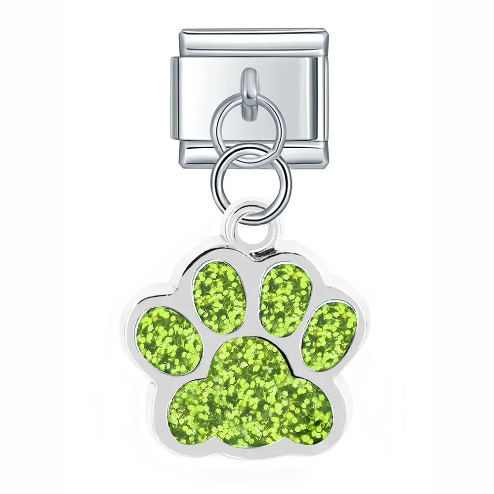 colorful  Pet Dog's Paw charms