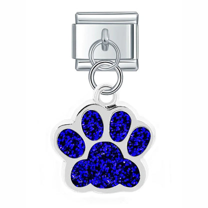 The Glitter Pavé Paw Print Dangle Charm