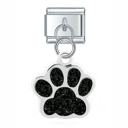 The Glitter Pavé Paw Print Dangle Charm