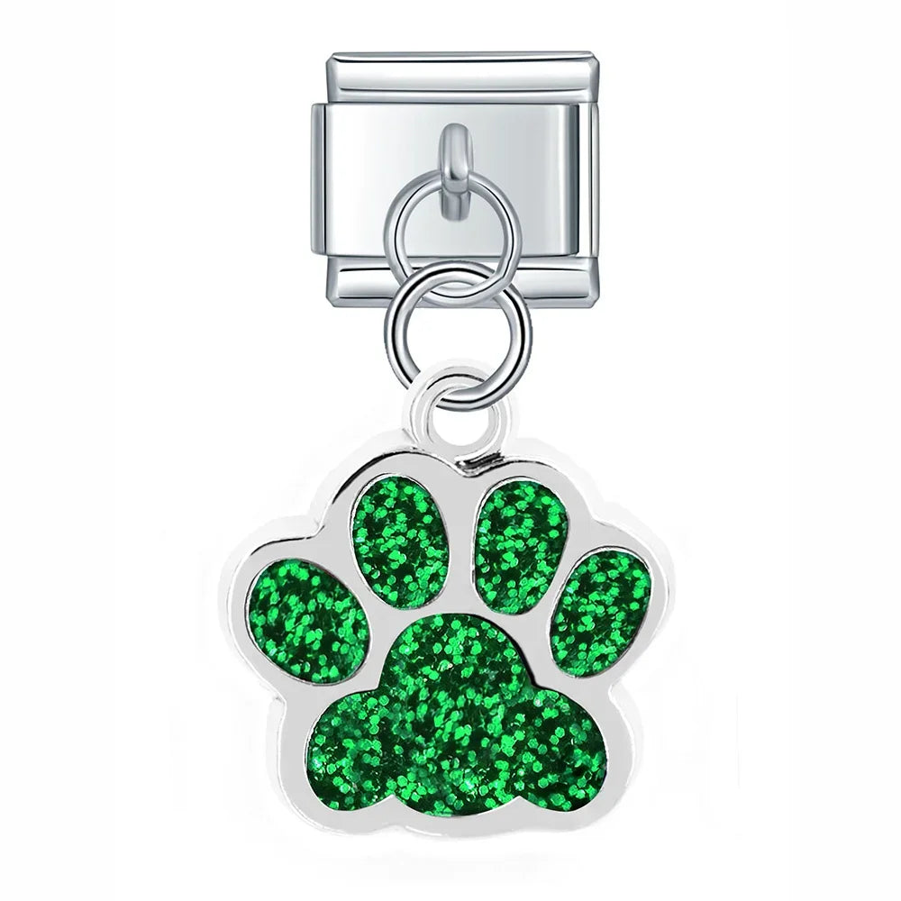 colorful  Pet Dog's Paw charms