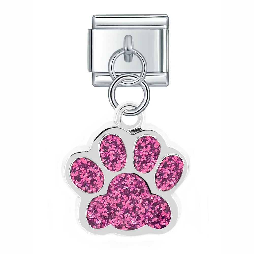 colorful  Pet Dog's Paw charms