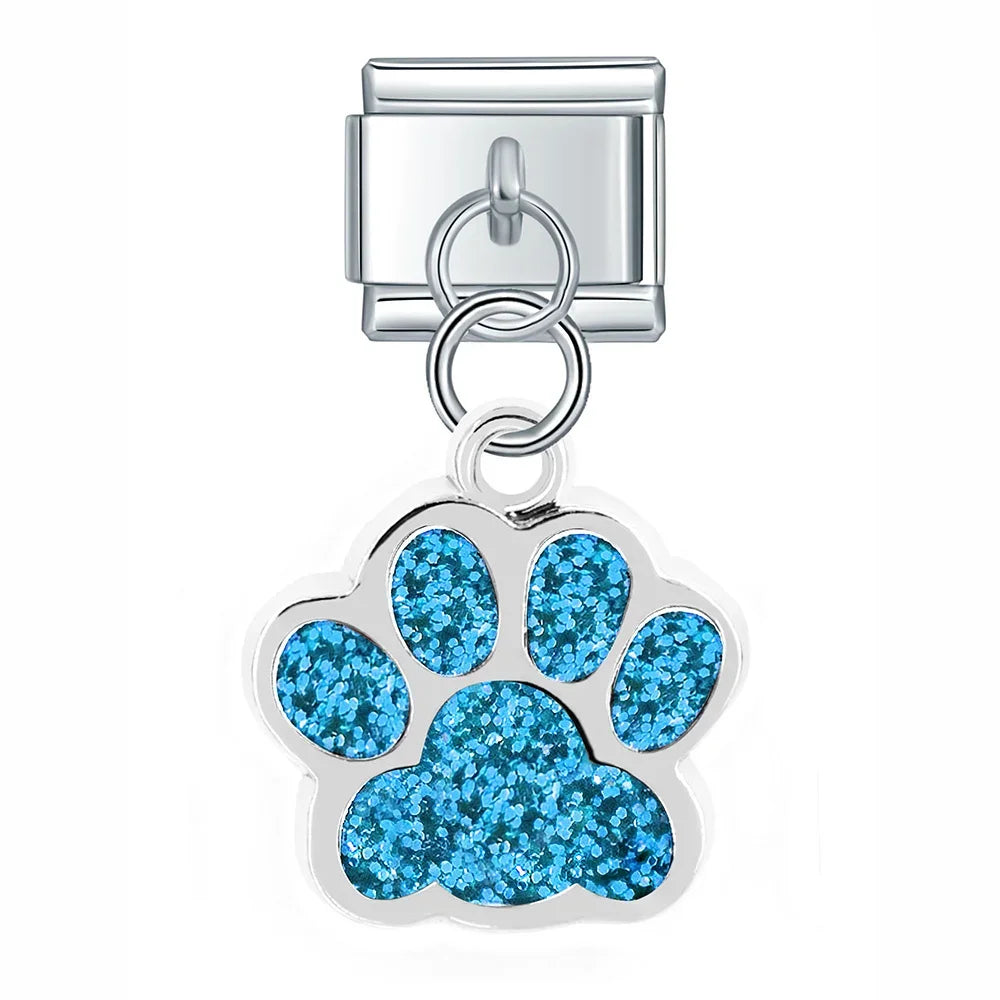 colorful  Pet Dog's Paw charms