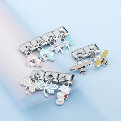 Glaze Dragonfly Seahorse Bee Mushroom charms