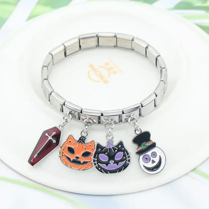 Colourful Glaze Halloween Pumpkin & Cross Charms