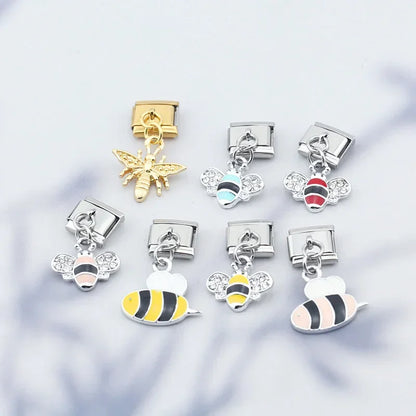 The Industrious Bumblebee Dangle Charm in Silver & Gold