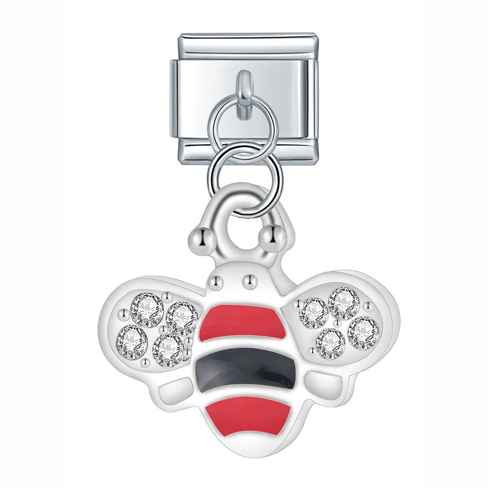 The Industrious Bumblebee Dangle Charm in Silver & Gold