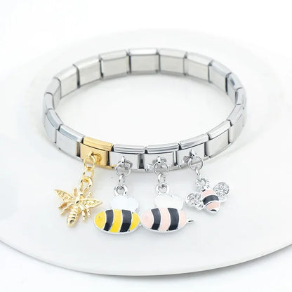 The Industrious Bumblebee Dangle Charm in Silver & Gold