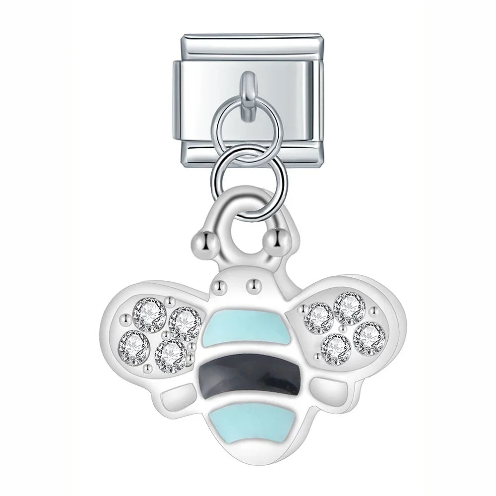 The Industrious Bumblebee Dangle Charm in Silver & Gold