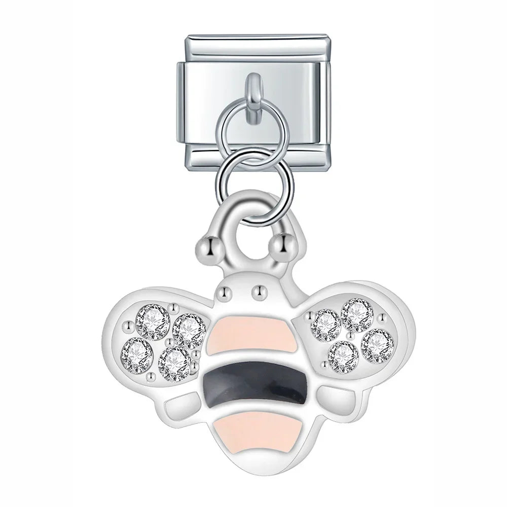 The Industrious Bumblebee Dangle Charm in Silver & Gold