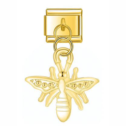 The Industrious Bumblebee Dangle Charm in Silver & Gold