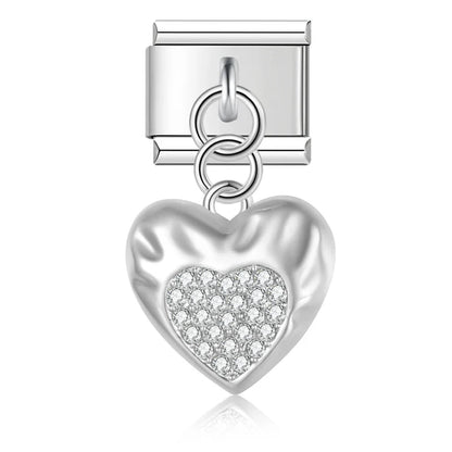 The Colour Glaze & Crystal Star Dangle Charm in Silver & Gold