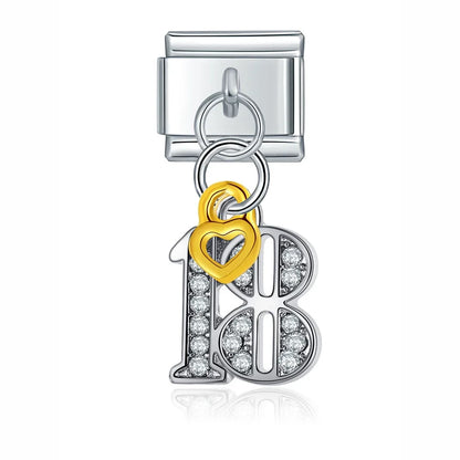 The Glaze Flower MOM & Birthday Number Dangle Charm