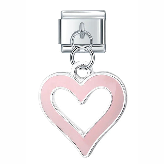 Open Heart Dangle Charm in Silver
