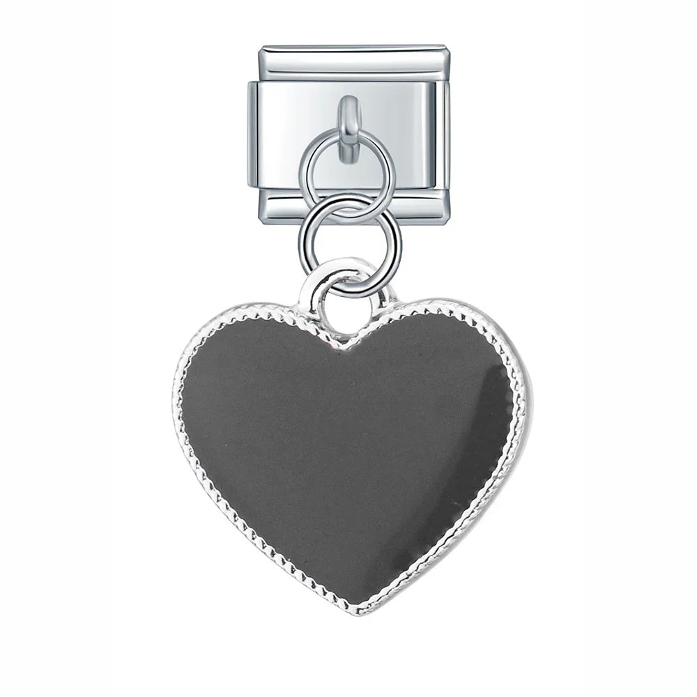 Open Heart Dangle Charm in Silver