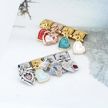 The Sweet Romantic Heart & Flower Dangle Charm