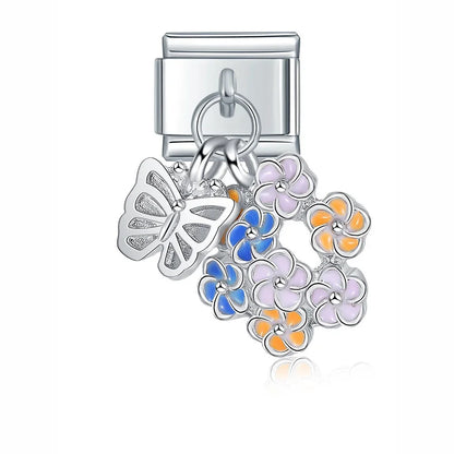 The Sweet Romantic Heart & Flower Dangle Charm