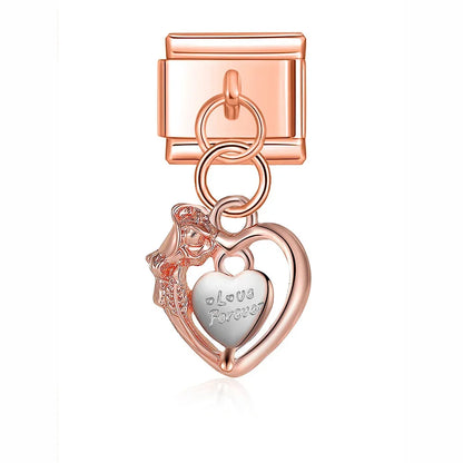 The Sweet Romantic Heart & Flower Dangle Charm