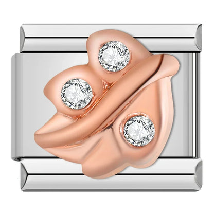 Flower & Botanical Italian Charms — Rose Gold, Pearl, Enamel & Crystal Floral Designs