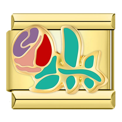 Flower & Botanical Italian Charms — Rose Gold, Pearl, Enamel & Crystal Floral Designs