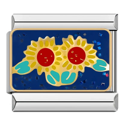 Flower & Botanical Italian Charms — Rose Gold, Pearl, Enamel & Crystal Floral Designs