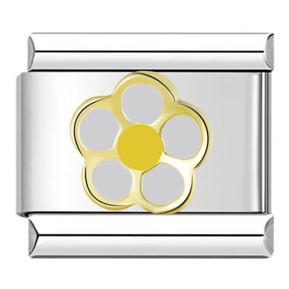 Flower & Botanical Italian Charms — Rose Gold, Pearl, Enamel & Crystal Floral Designs