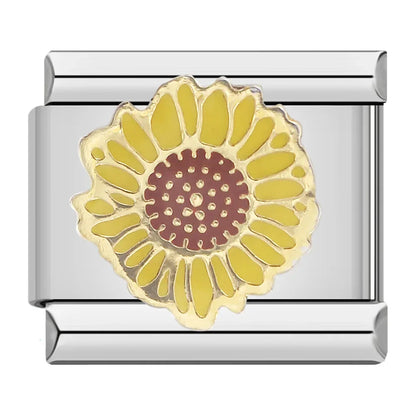 Flower & Botanical Italian Charms — Rose Gold, Pearl, Enamel & Crystal Floral Designs