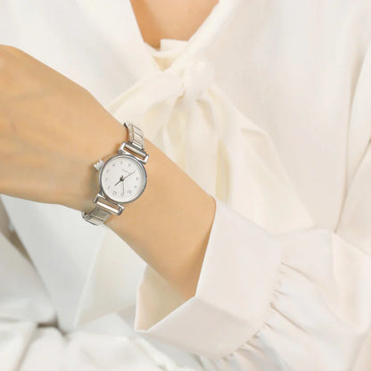 Signature Classic Round Watch with Crisp Numerals — Italian Charm Watch Bracelet